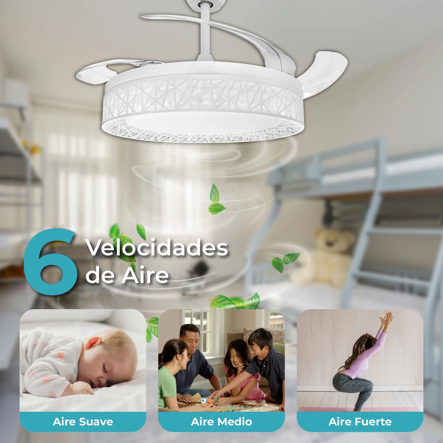 LED ATOMANT Ventilador de Techo con Luz LED 40W,