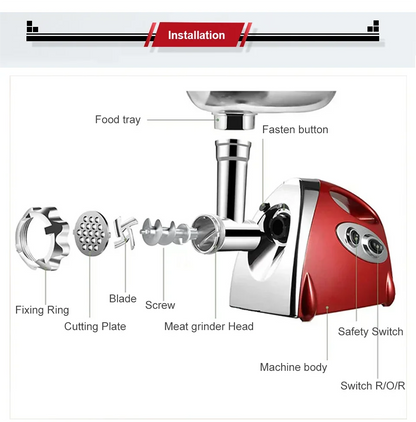 Picadora de carne eléctrica potente Max 2800W