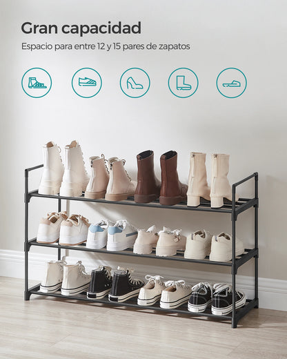 SONGMICS Zapatero de 3 Niveles, Estantería de Zapatos,