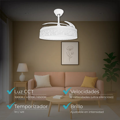 LED ATOMANT Ventilador de Techo con Luz LED 40W,