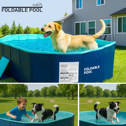 INDUSTEX - Piscina Plegable Foldable Pool, 130X90X45cm,