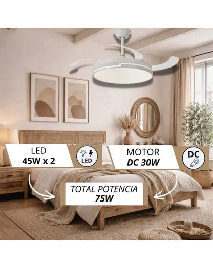 NARVI Ventilador de techo Blanco