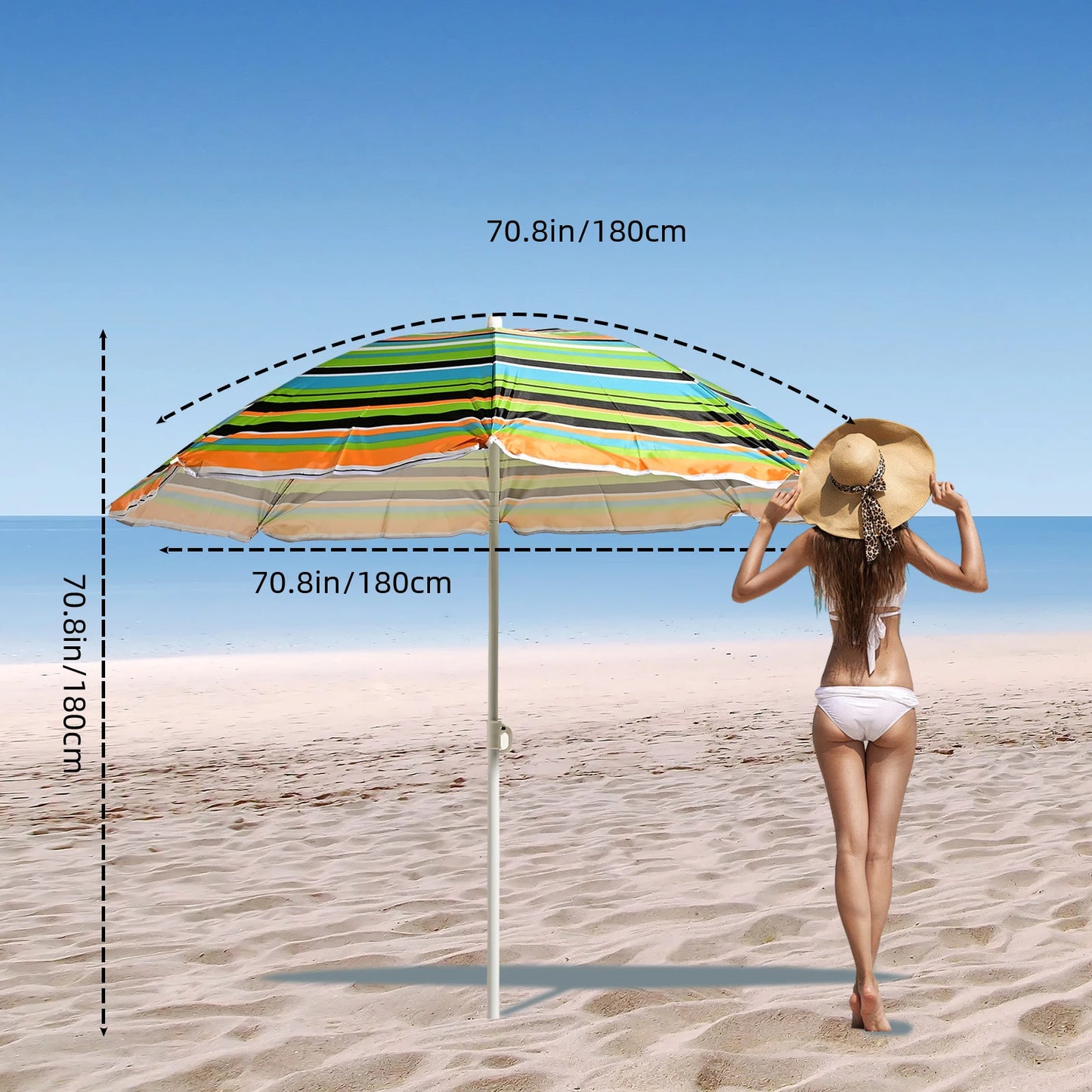 S7 STAR Sombrilla Playa Multicolor,