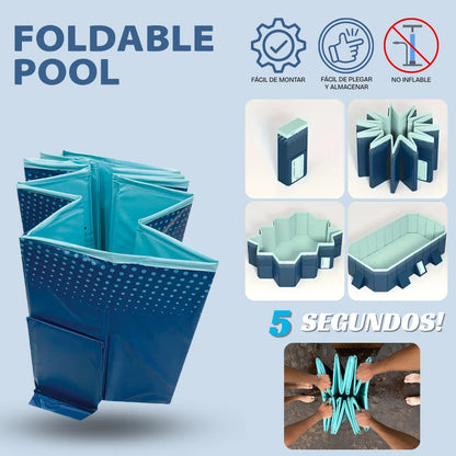 INDUSTEX - Piscina Plegable Foldable Pool, 130X90X45cm,
