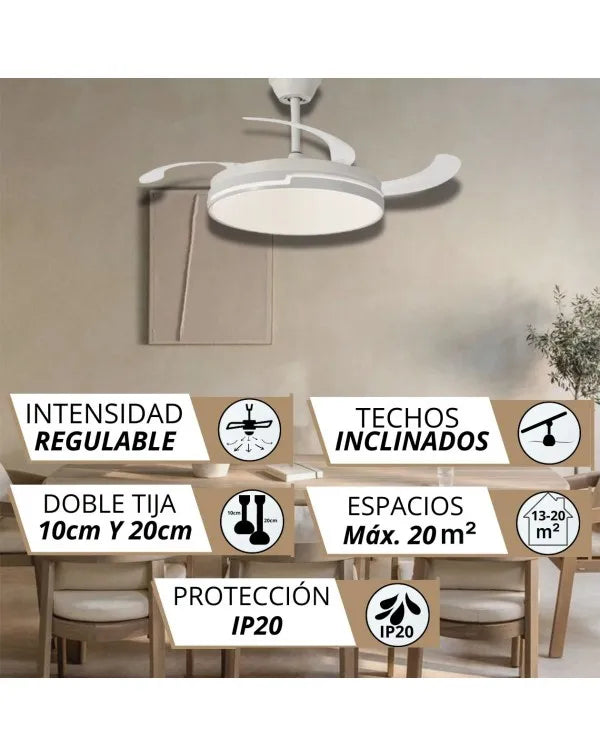 NARVI Ventilador de techo Blanco