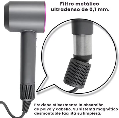 Secador de Pelo Profesional iónico Super Hair Dryer,