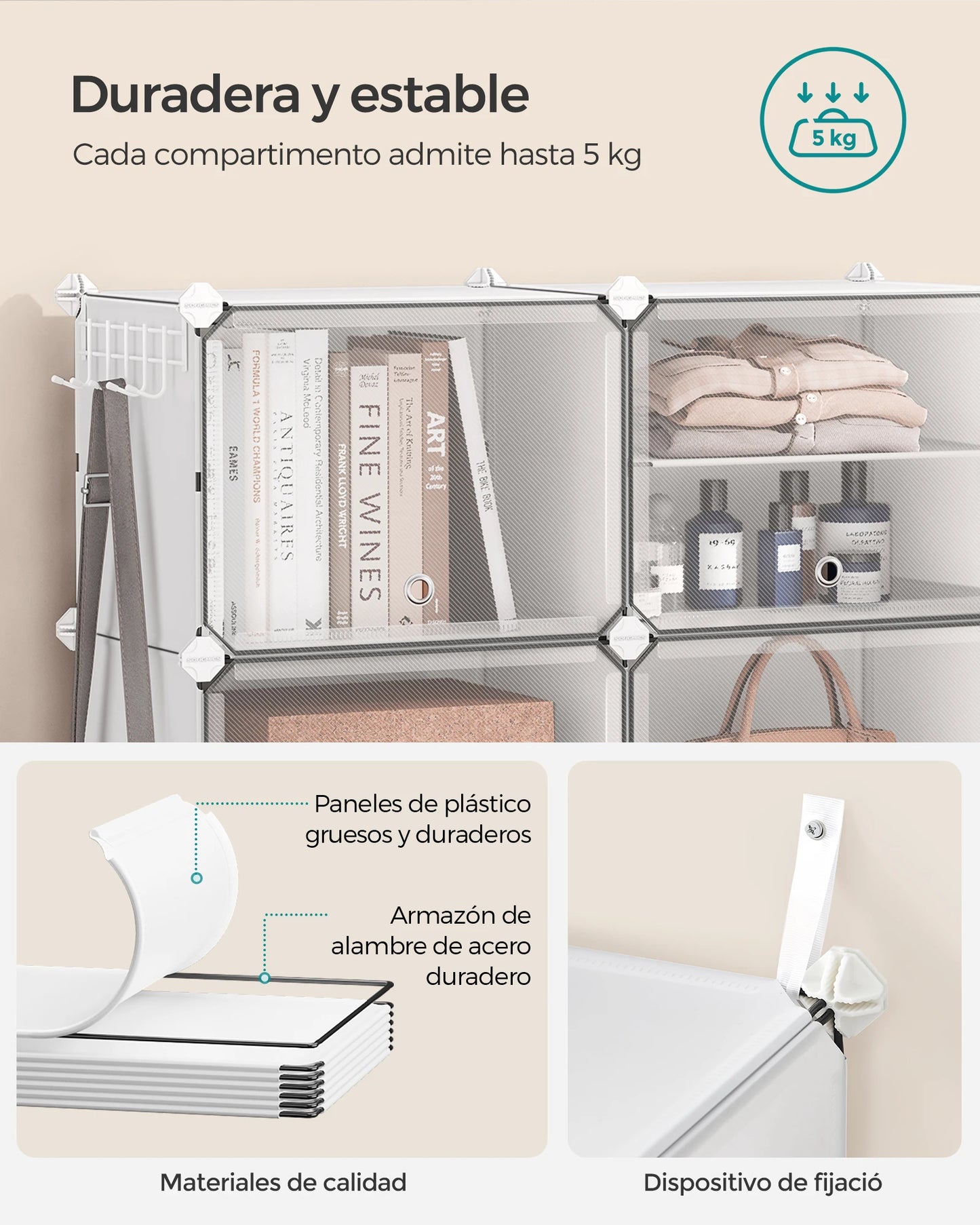 SONGMICS Mueble Zapatero Plástico,