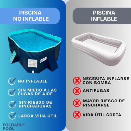 INDUSTEX - Piscina Plegable Foldable Pool, 130X90X45cm,
