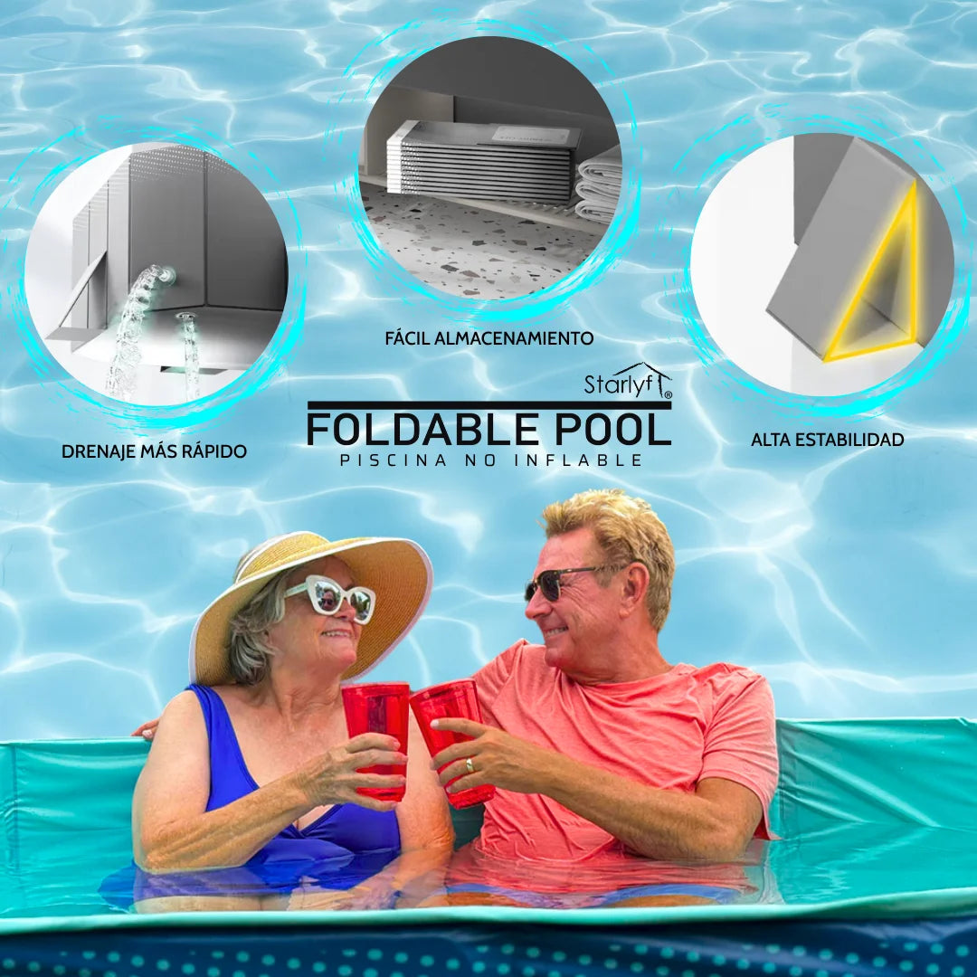 INDUSTEX - Piscina Plegable Foldable Pool, 130X90X45cm,