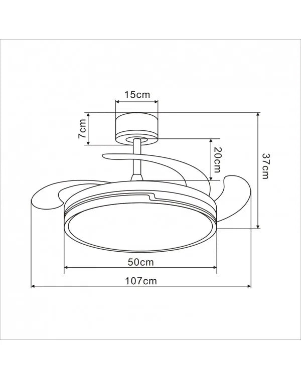 NARVI Ventilador de techo Blanco