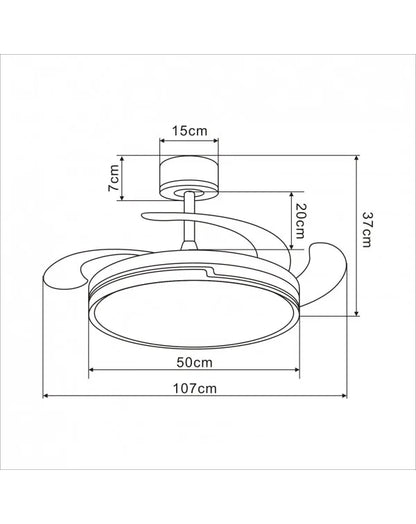 NARVI Ventilador de techo Blanco