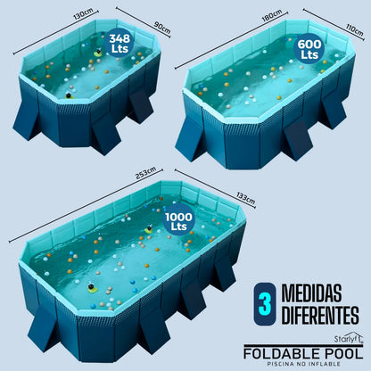 INDUSTEX - Piscina Plegable Foldable Pool, 130X90X45cm,