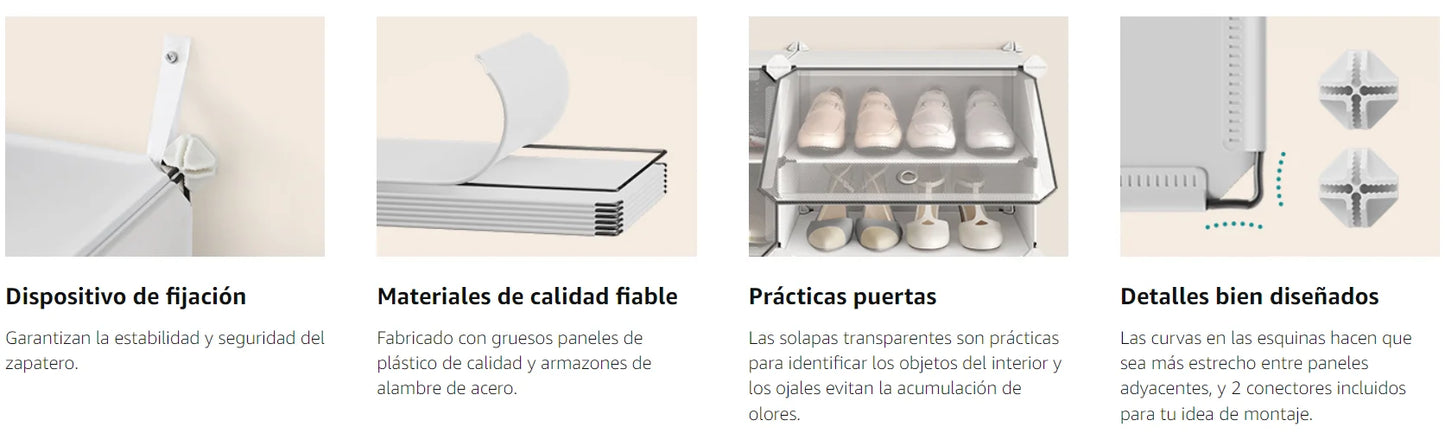 SONGMICS Mueble Zapatero Plástico,