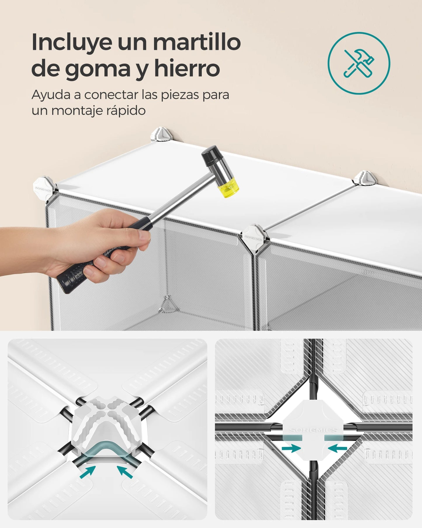 SONGMICS Mueble Zapatero Plástico,