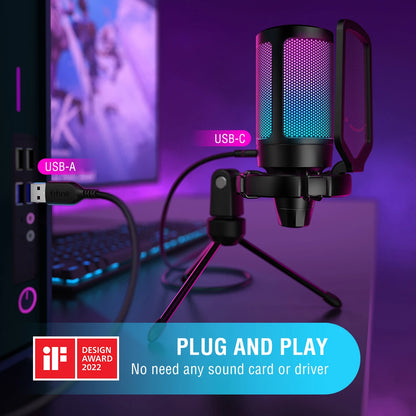 FIFINE Ampligame micrófono USB