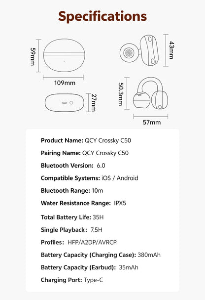 QCY Crossky C50 auriculares
