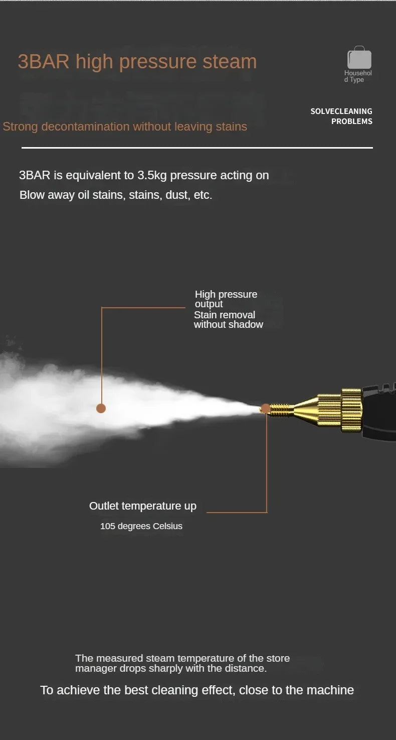 Limpiadores a vapor de mano de alta temperatura y presión de 2500W