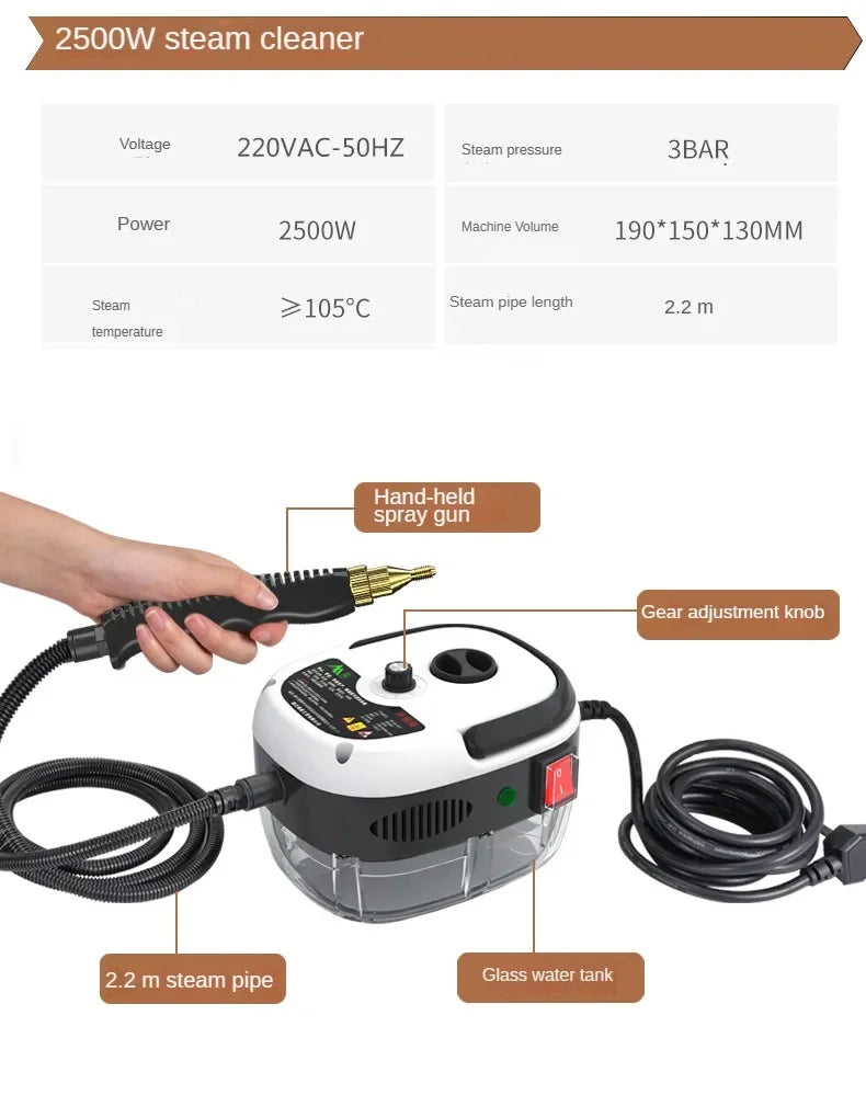 Limpiadores a vapor de mano de alta temperatura y presión de 2500W