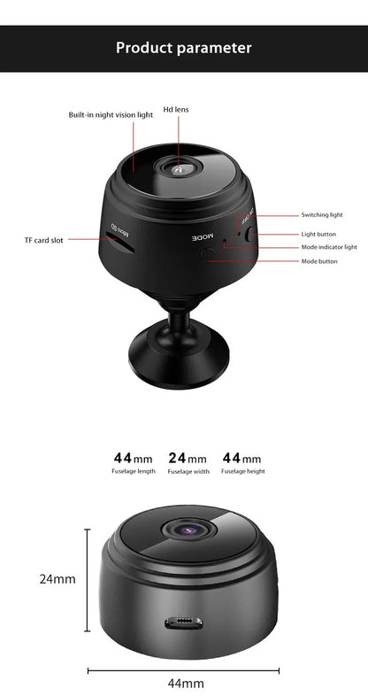 Mini Cámara de Seguridad WiFi 1080P HD