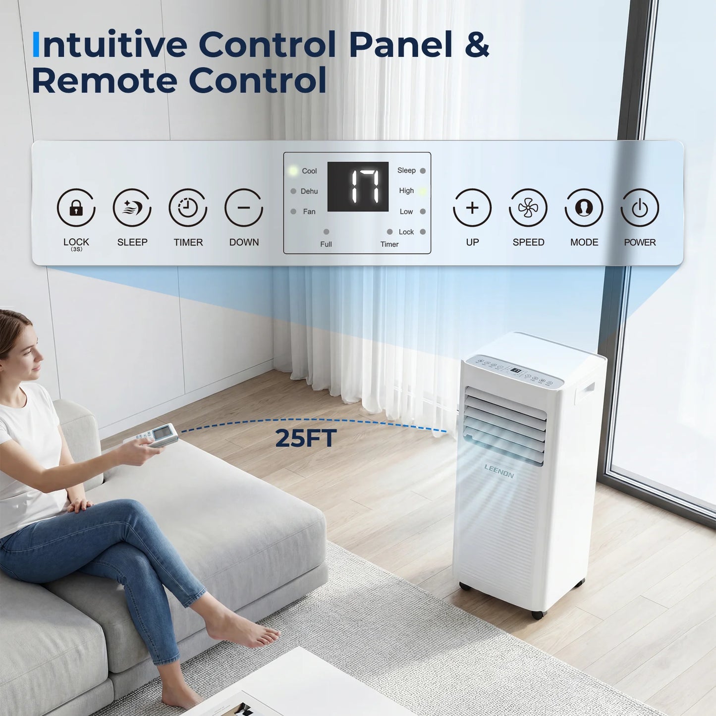 Aire Acondicionado Portátil de 9000 BTU (2.6 kW),