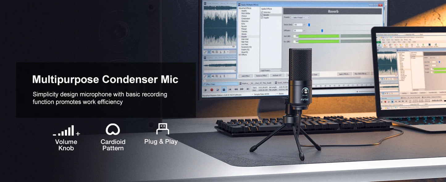 Micrófono de condensador USB FIFINE