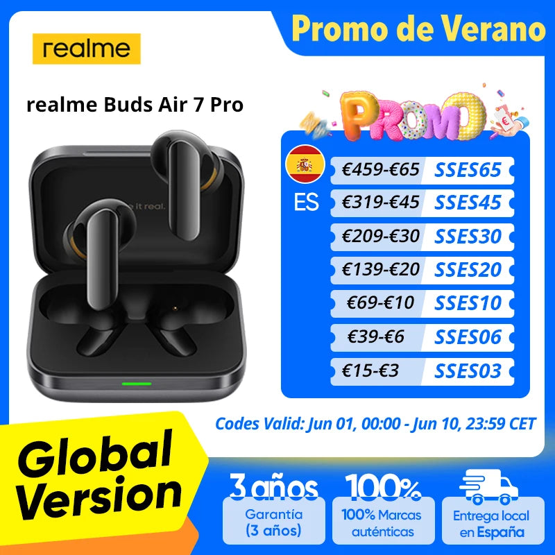Versión Global realme Buds Air 7 Pro