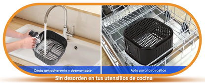 Freidora de Aire Inteligente, 7L, Pantalla LED Táctil,