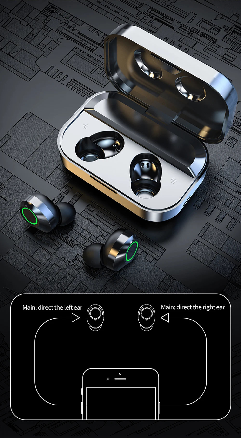 NES TWS auriculares inalámbricos Bluetooth