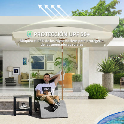 Outsunny Sombrilla de Terraza Exterior 300x200 cm con Ángulo Ajustable