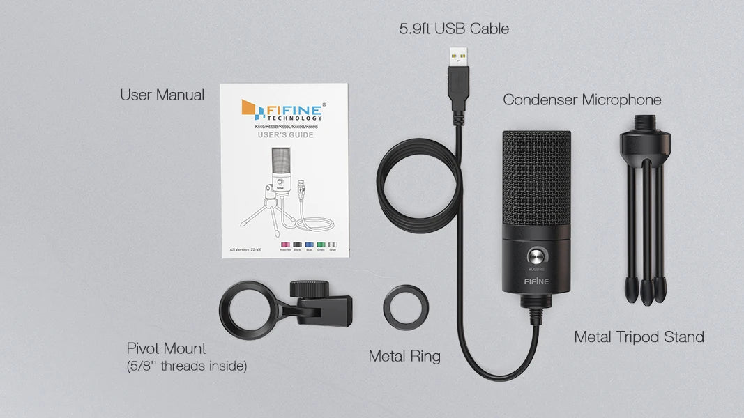 Micrófono de condensador USB FIFINE