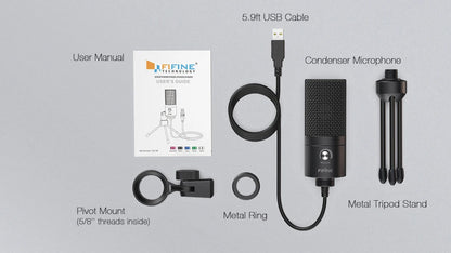 Micrófono de condensador USB FIFINE