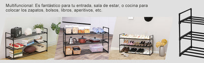 SONGMICS Zapatero de 3 Niveles, Estantería de Zapatos,